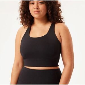Girlfriend Collective Racerback Paloma Black Sports Bra Sz. S